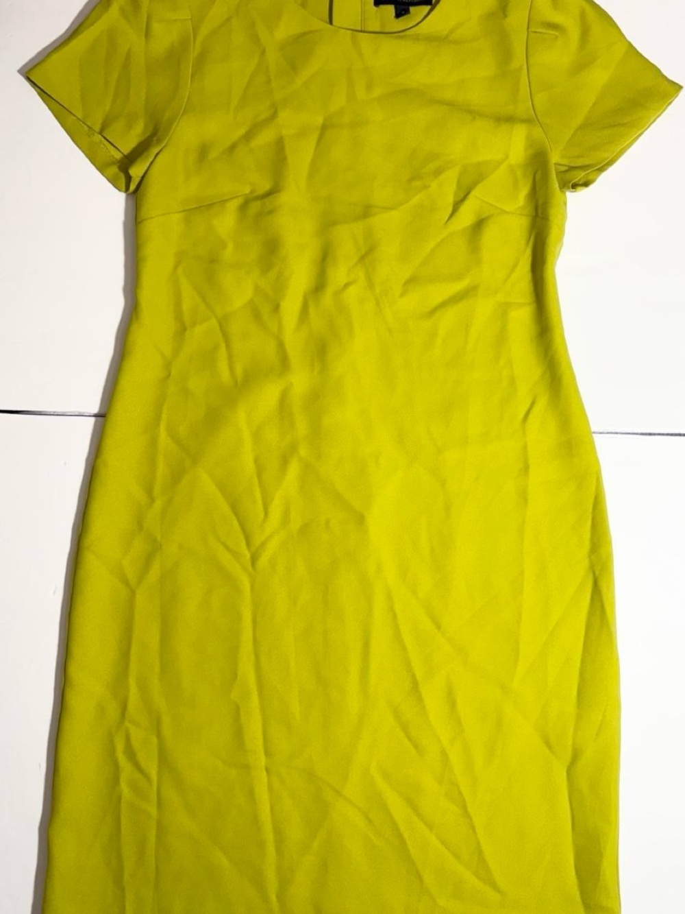 Banana Republic Short Sleeve Sheath Dress in Chartreuse